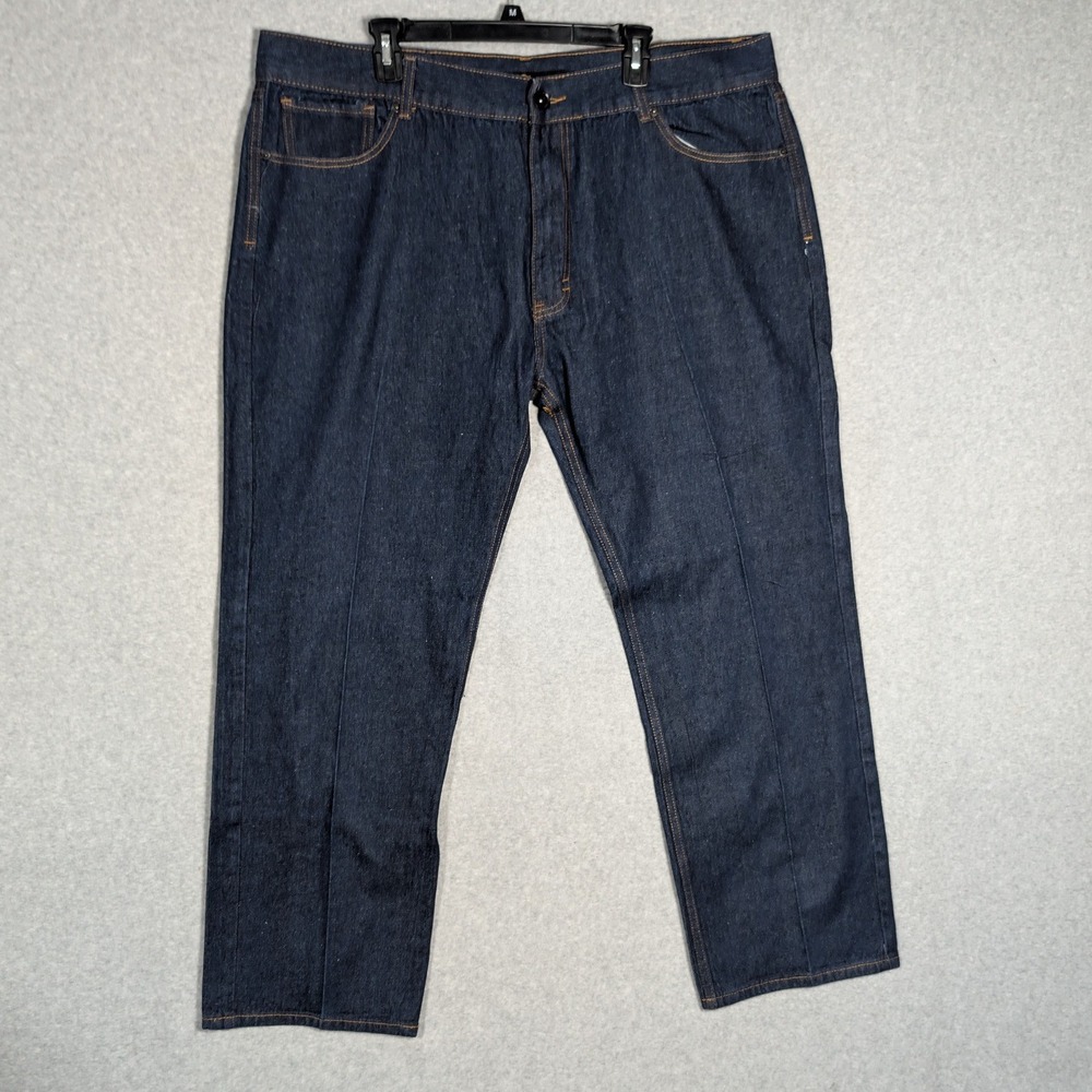 Rocawear Jeans Mens 46x34 Blue Embroidered Baggy Y2K Streetwear *43x31.5